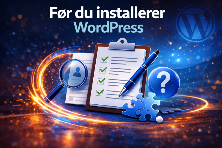Før du installerer WordPress